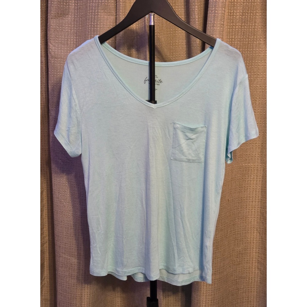 Rue21 V-Neck Short Sleeve T-Shirt Women's Size Medium Blue